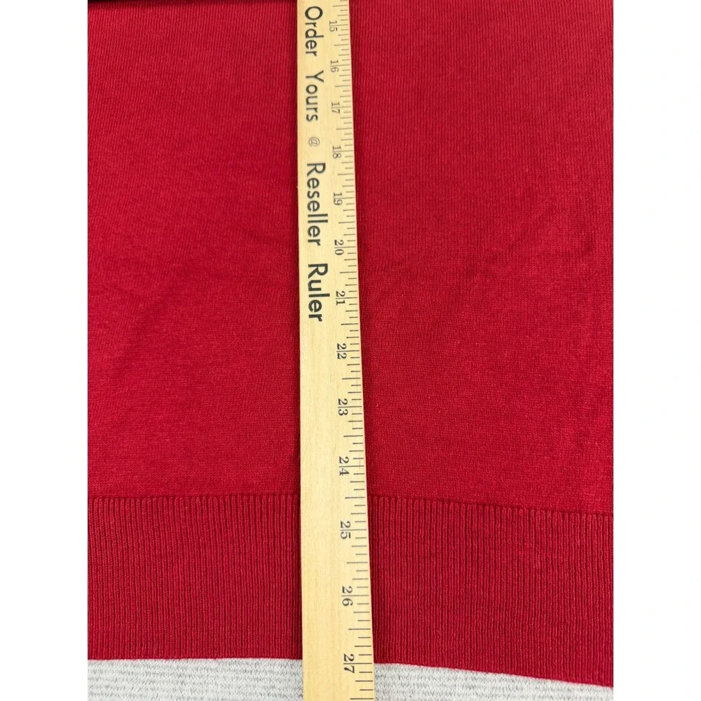 Banana Republic Mens Red Premium Luxe Yarn Cotton Silk Cashmere Sweater Large